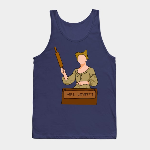 Mrs. Lovett With Rolling Pin (Sweeney Todd) Tank Top by byebyesally